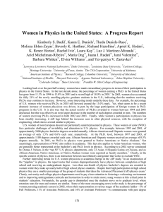 Women in Physics in the United States: A Progress Report