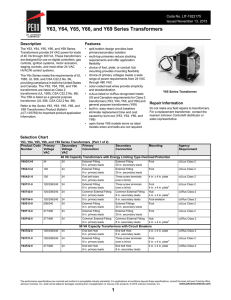 Y63, Y64, Y65, Y66, and Y69 Series Transformers
