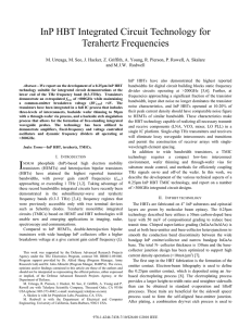 InP HBT Integrated Circuit Technology for Terahertz Frequencies