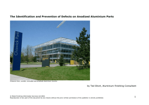 The Identification and Prevention of Defects on Anodized Aluminium