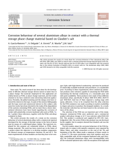 Corrosion behaviour of several aluminium alloys in contact with a