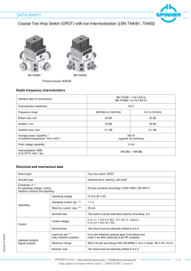 DATA SHEET Coaxial Two Way Switch (DPDT) with low