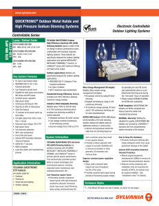 QUICKTRONIC® Outdoor Metal Halide and High Pressure Sodium