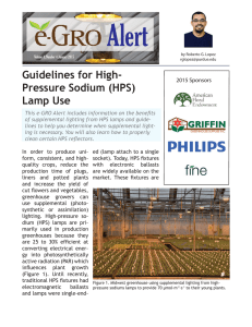 Guidelines for High-Pressure Sodium (HPS) Lamp Use