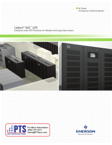 Liebert® NXL™ UPS - PTS Data Center Solutions