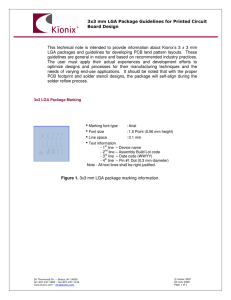 3x3 mm LGA Package Guidelines for Printed Circuit Board Design