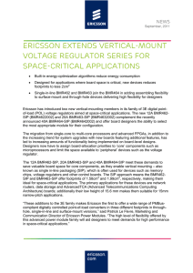 Ericsson Extends Vertical-Mount Voltage Regulator Series for Space