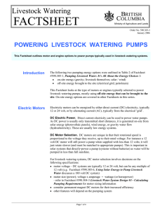 Powering Livestock Watering Pumps