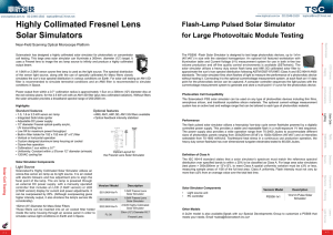 Highly Collimated Fresnel Lens Solar Simulators