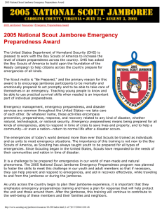 2005 National Scout Jamboree Emergency