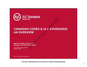 Canadian Codes and ULC Standards