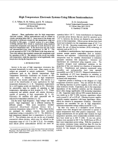 High Temperature Electronic Systems Using