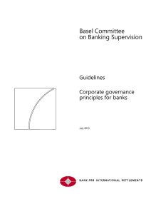 Corporate governance principles for banks