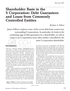 Shareholder Basis in the S Corporation: Debt Guarantees