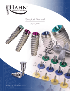 Surgical Manual - Hahn Tapered Implant System