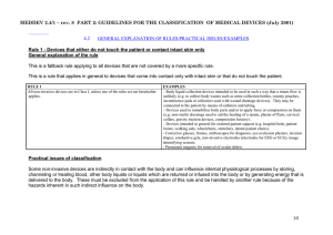 Guidelines for the classification of medical devices - CE