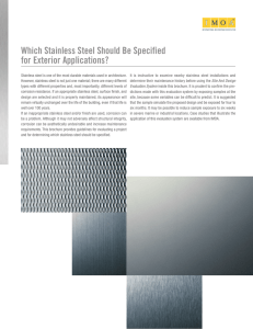 Which Stainless Steel Should Be Specified for Exterior