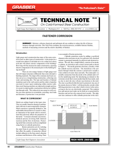 Corrosion Technical Note on Cold-Formed Steel