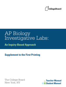 AP Biology Investigative Labs