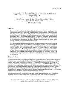 Supporting Lab Report Writing in an Introductory Materials