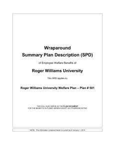Wraparound Summary Plan Description (SPD)