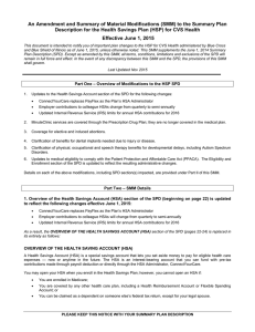 Summary of Material Modifications - Blue Cross and Blue Shield of