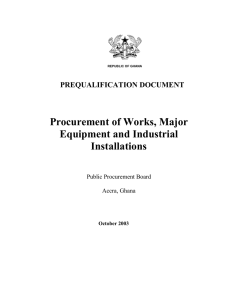Standard Tender Document - Procurement of Works, Major