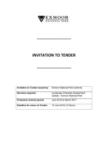 invitation to tender - Exmoor National Park