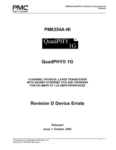 PM8354A QuadPHY 1G Revision D Device Errata - PMC