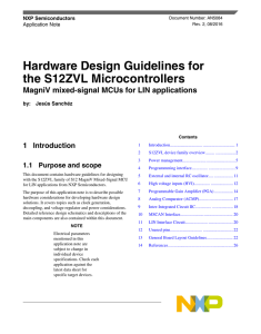 Hardware Design Guidelines for the S12ZVL Microcontrollers