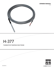 OWNERS MANUAL THERMISTOR TEMPERATURE PROBE