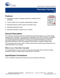 Thermistor Calculator - Cypress Semiconductor