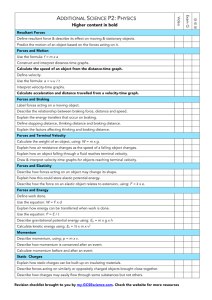 P2 checklist - Marple Hall School