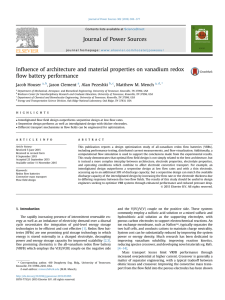 Influence of architecture and material properties on vanadium redox