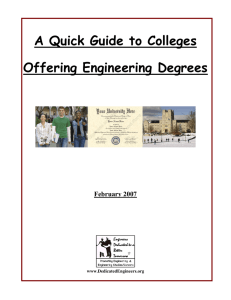 A Quick Reference Guide to Accredited Engineering Programs