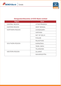 designated ICICI Bank Limited branch