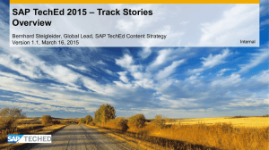 SAP TechEd 2015 Track Stories Overview