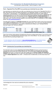 Price Comparison for Residential Electricity