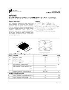 NDS8961 Dual N-Channel Enhancement Mode Field Effect Transistor
