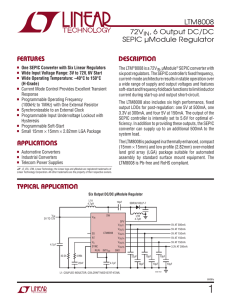 LTM8008 - 72VIN, 6 Output DC/DC SEPIC