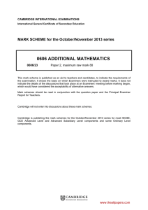 0606 additional mathematics