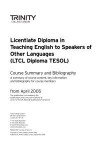 DipTESOL summary - Trinity College London