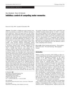 Inhibitory control of competing motor memories
