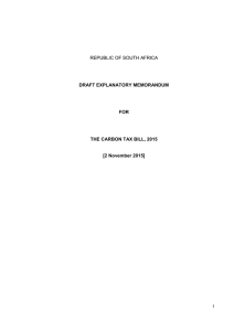 Draft Explanatory Memorandum for the Carbon