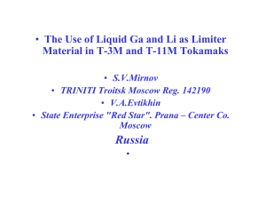 The Use of Ga and Li as Limiter Materials in T-3M and T