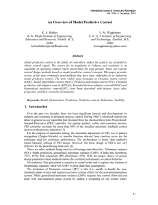 An Overview of Model Predictive Control