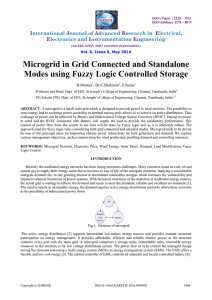 Microgrid in Grid Connected and Standalone Modes using Fuzzy