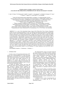 Analysis of the operational performance of the IEA - IEA-PVPS