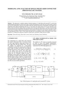 modeling and analysis of single phase grid connected photovoltaic