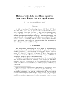 Holomorphic disks and three-manifold invariants: Properties and